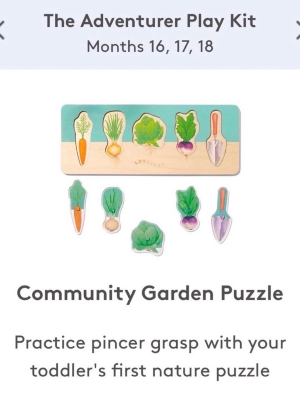 Lovevery Community Garden Puzzle Kids